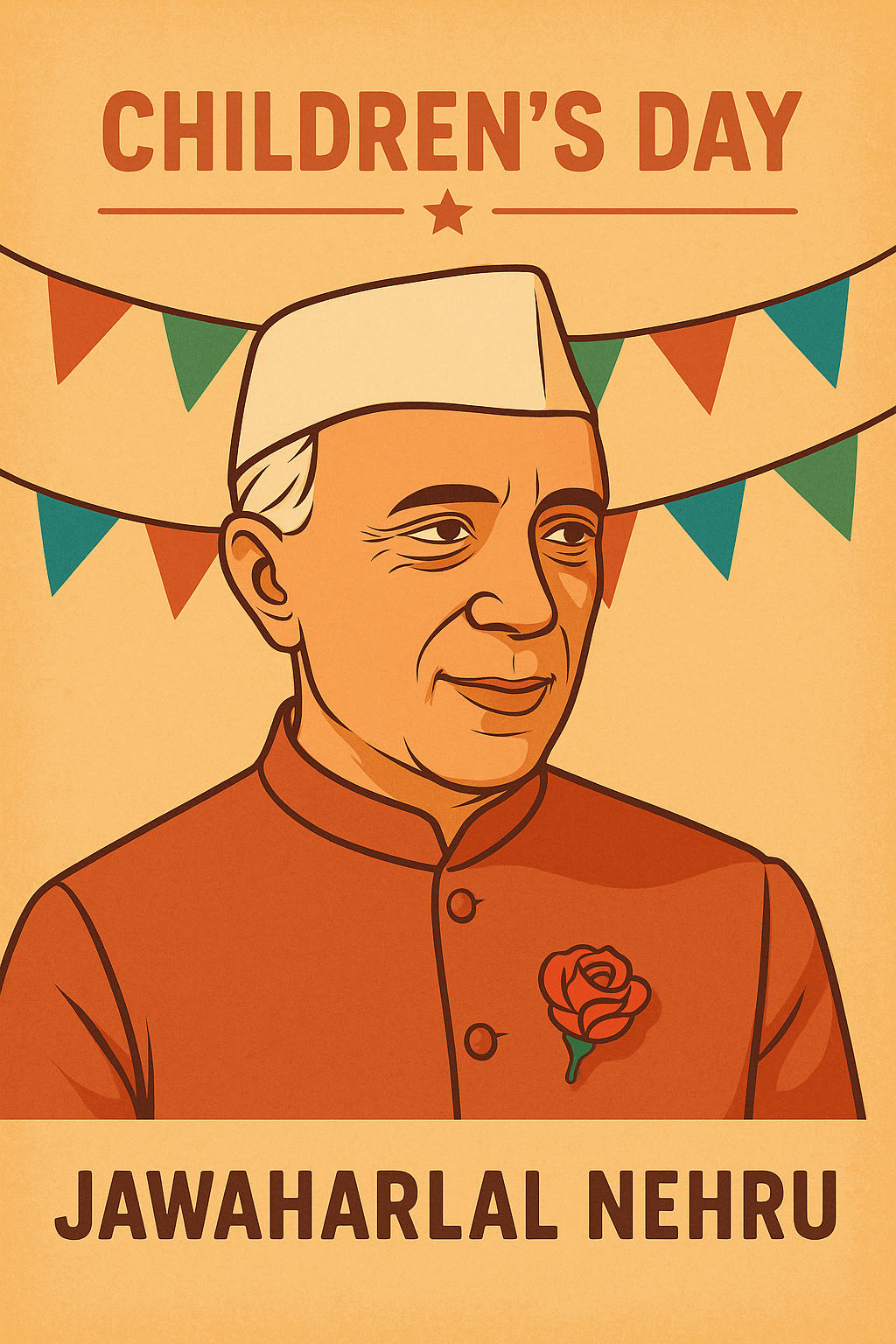 Children’s Day Jawaharlal Nehru Illustration – Chacha Nehru Image 2025